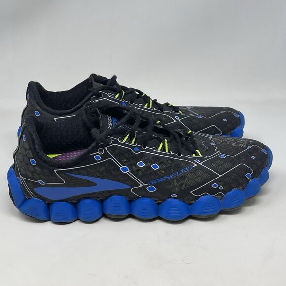 Brooks Neuro Shoes Mens 9 D Black Blue Walking Running Sneakers - Picture 1 of 15